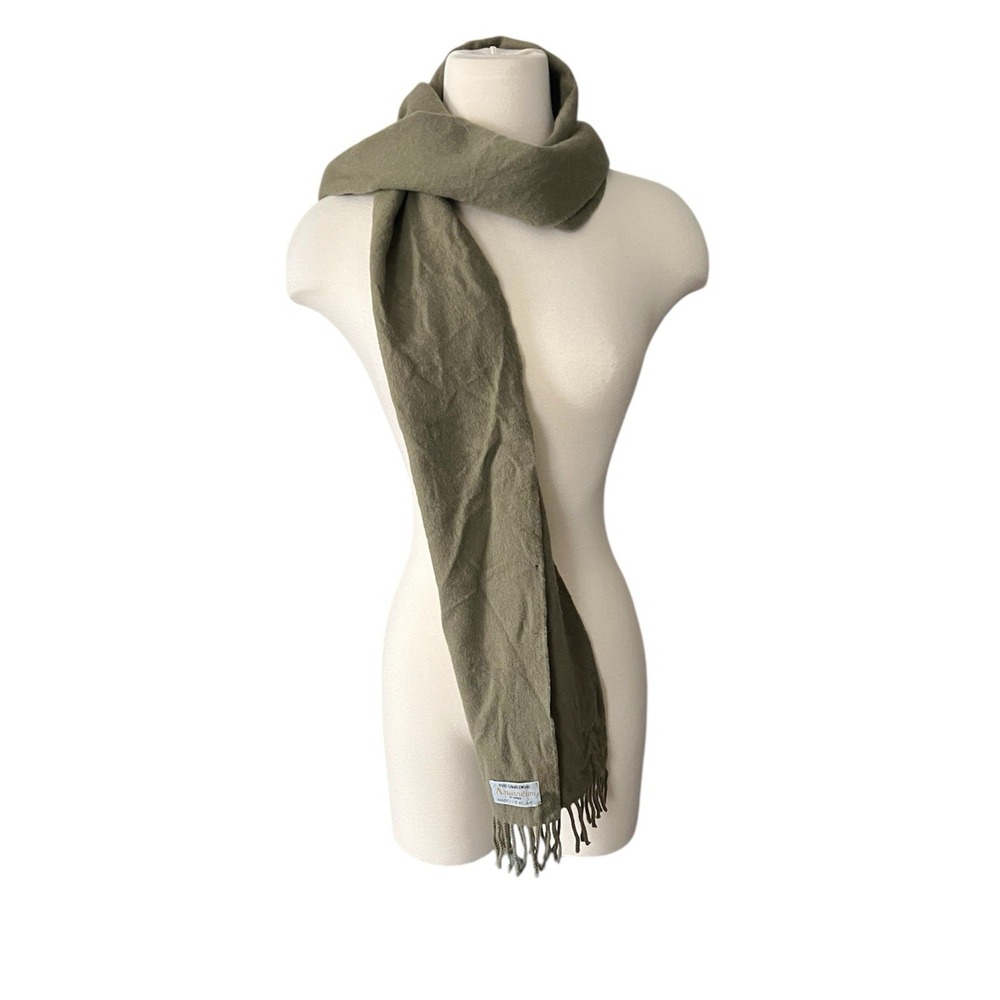Vintage Aquascutum Lambswool Classic Scarf Fringe Warmer Neck Winter Preppy Read